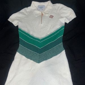 Green and white Casa Blanca dress